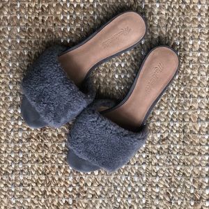 Madewell Flat Shearling Sandals NWOT